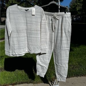 NWT Alfani French Terry Pajama Set